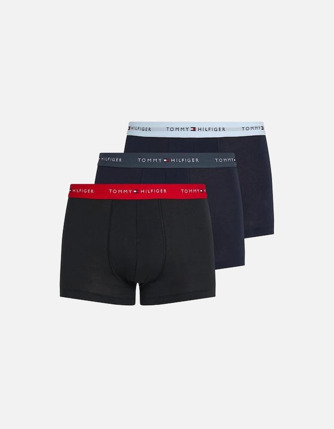 3-Pack Signature Cotton Coloured Band Boxer Trunks, Navy, 2 of 1