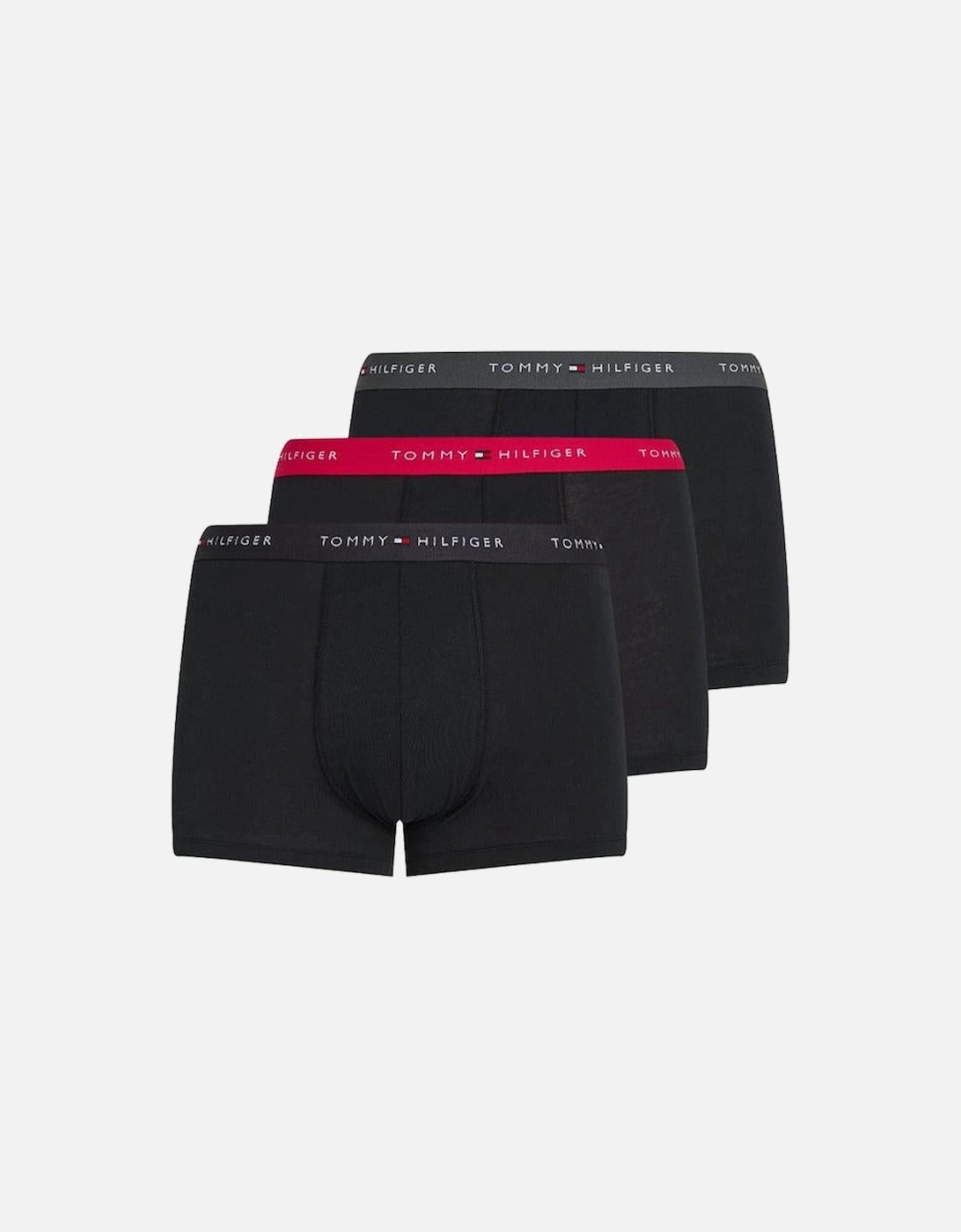 3-Pack Signature Cotton Boxer Trunks, Black/Dark Ash/Vivid Pink, 4 of 3