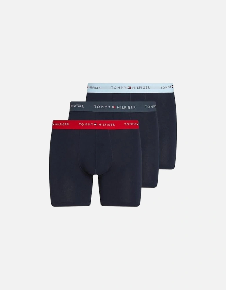 3-Pack Signature Cotton Coloured Band Boxer Briefs, Navy