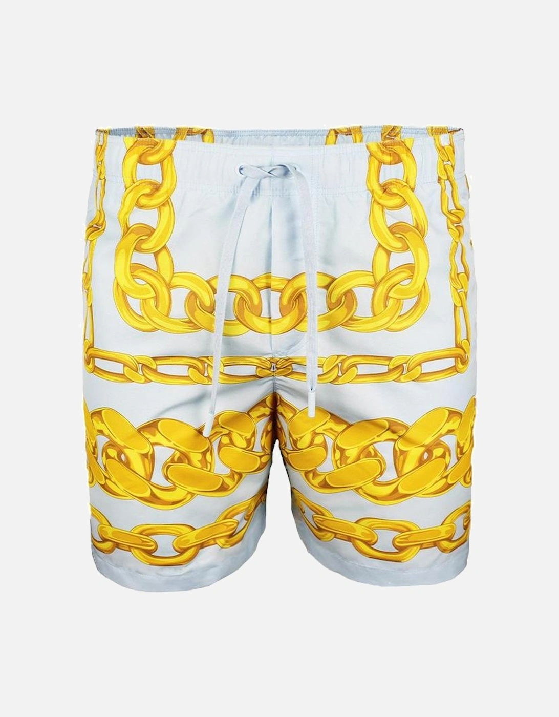 Medusa Chains Swim Shorts, Pastel Blue/Gold, 5 of 4