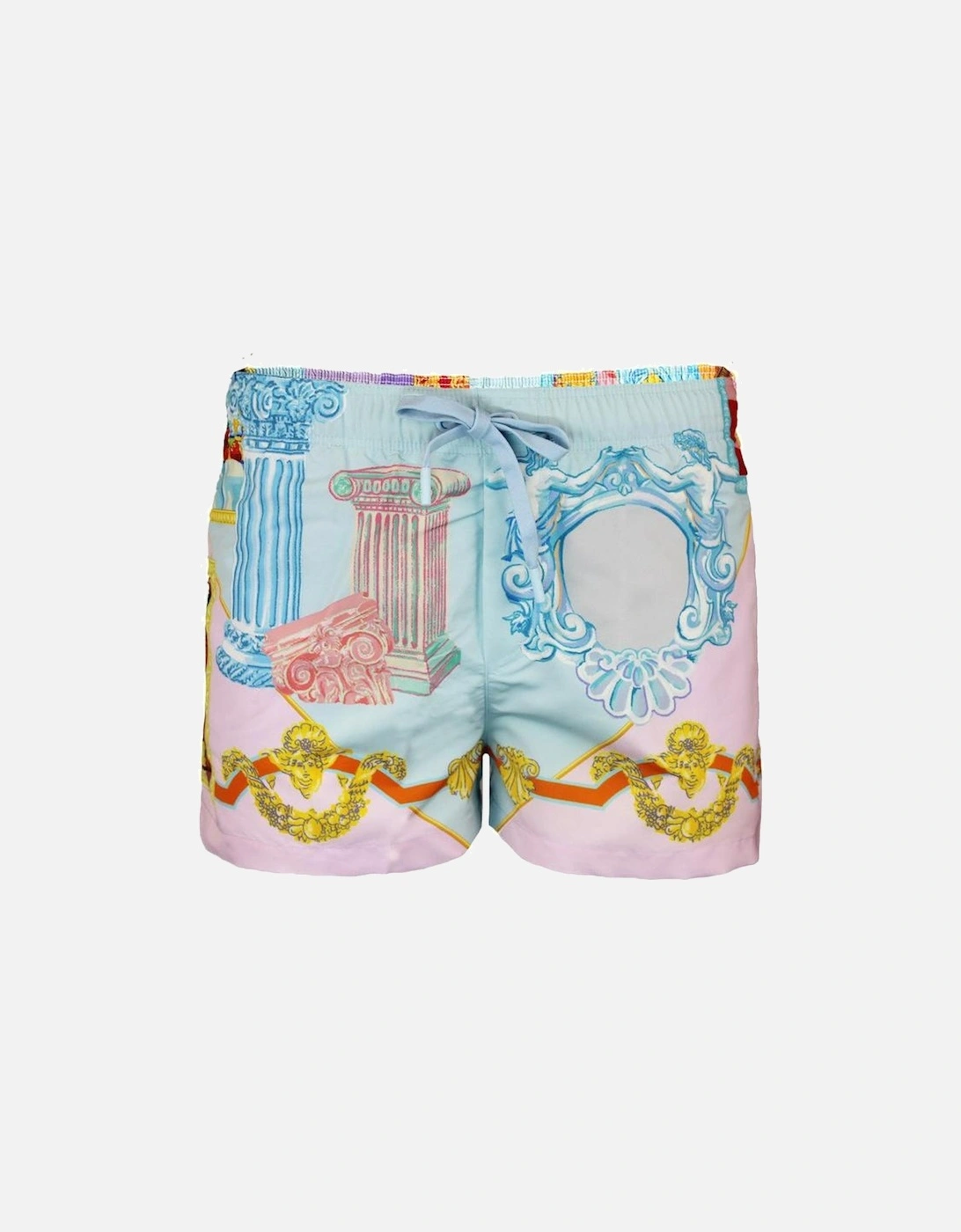 Gallery Print Swim Shorts, Pastel Blue/Pink, 3 of 2