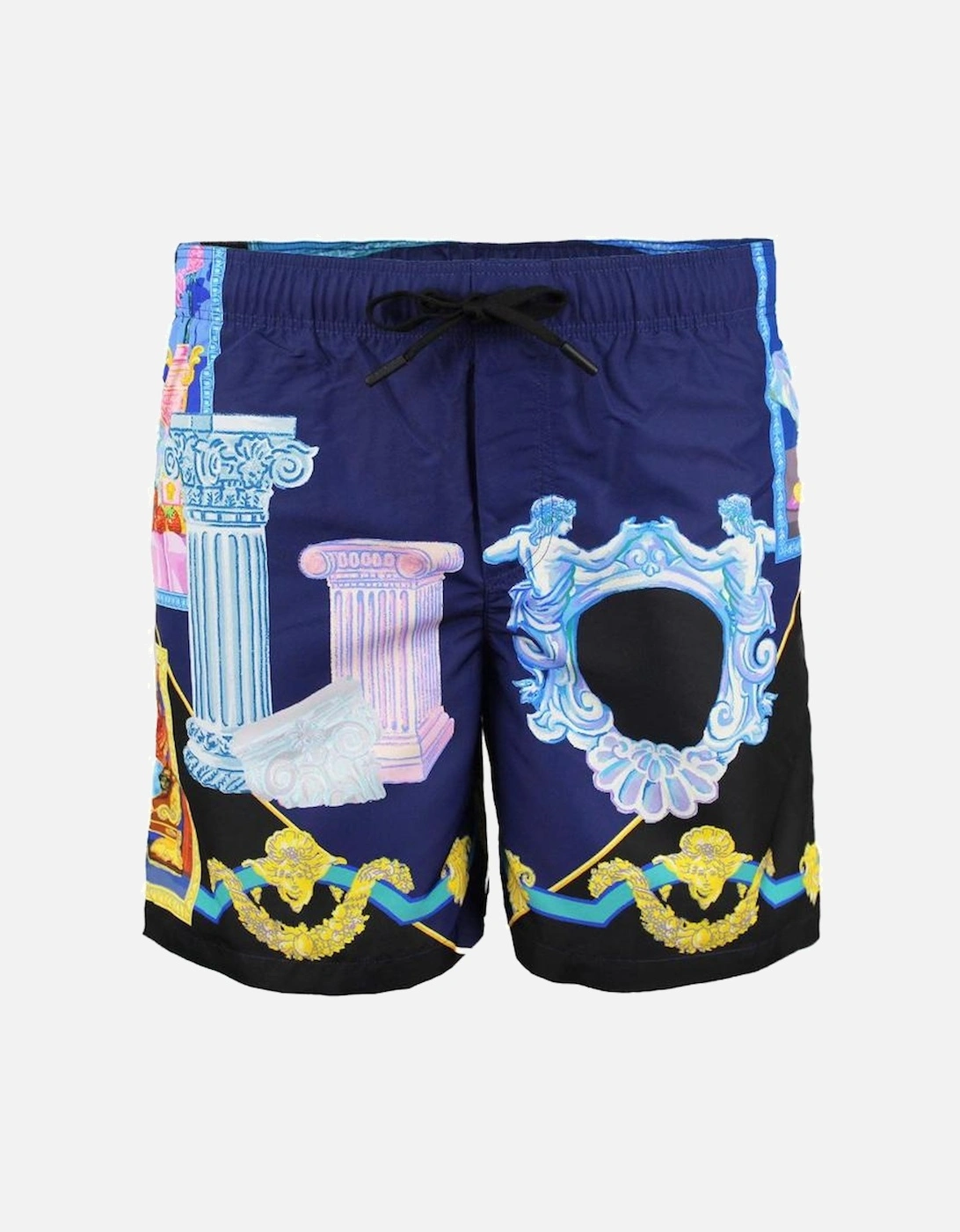 Gallery Print Swim Shorts, Ink Blue/Multi, 4 of 3