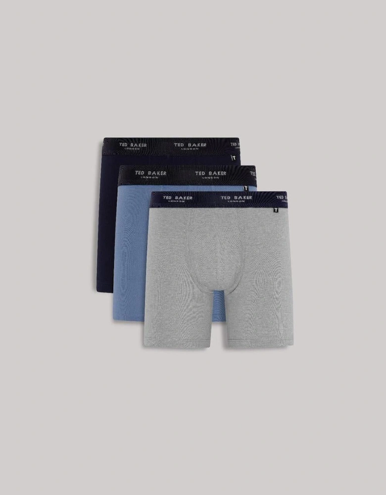 3-Pack New Silhouette Boxers, Navy/Blue/Grey