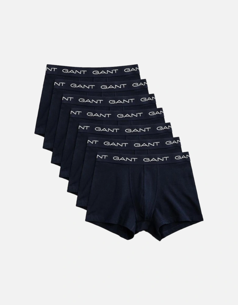 7-Pack Contrast Waistband Boxer Trunks, Navy