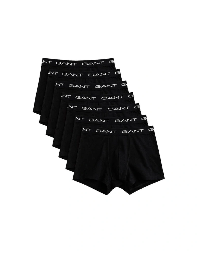 7-Pack Contrast Waistband Boxer Trunks, Black