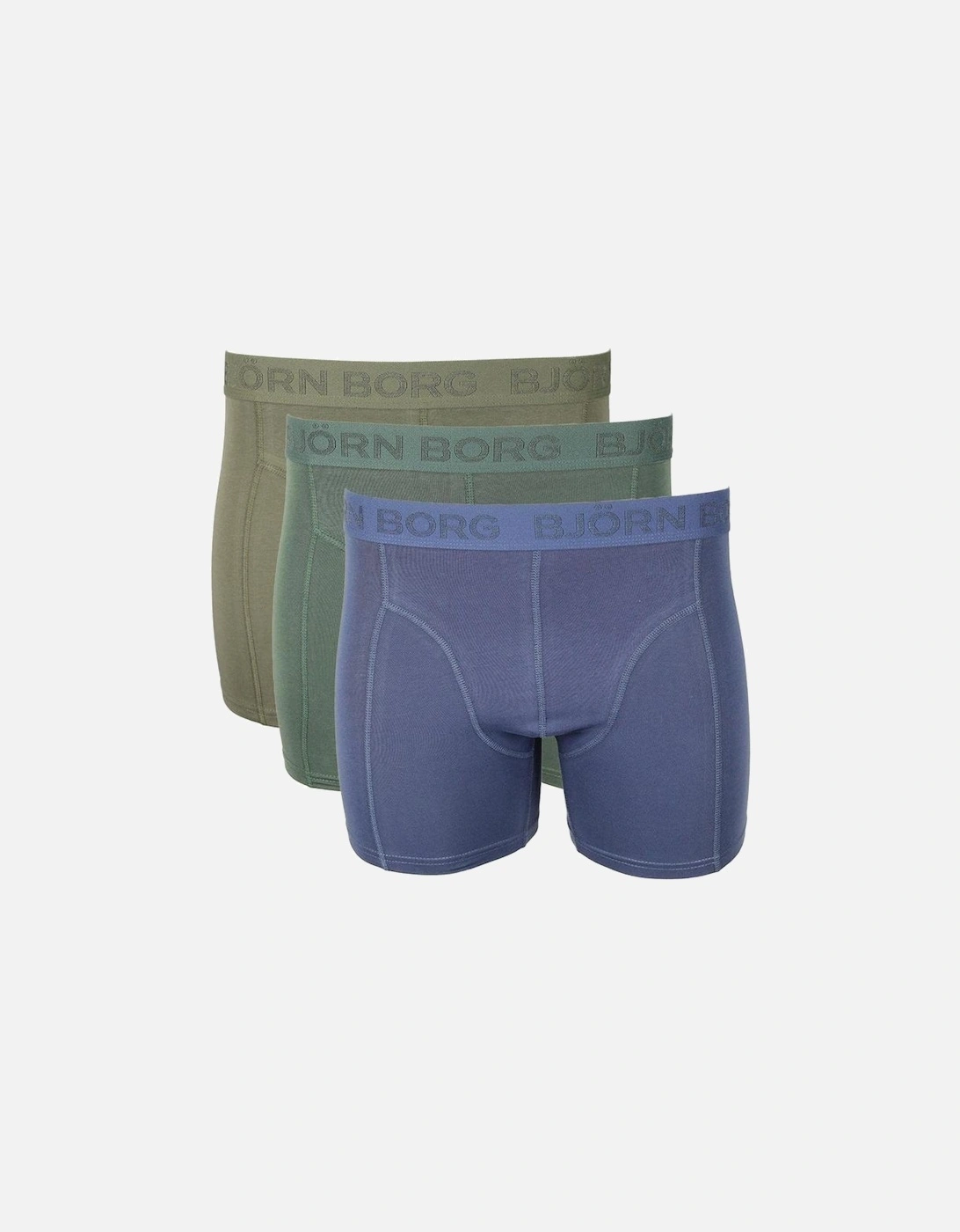 3-Pack Solid Boxer Trunks, Navy/Khaki/Green, 6 of 5