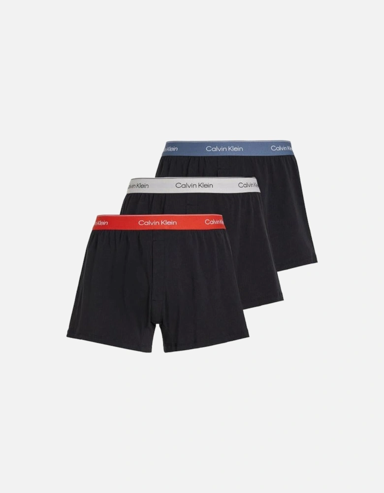 3-Pack Icon Cotton Stretch Slim Boxer Shorts, Black / Vintage Indigo / Micro Chip / Molten