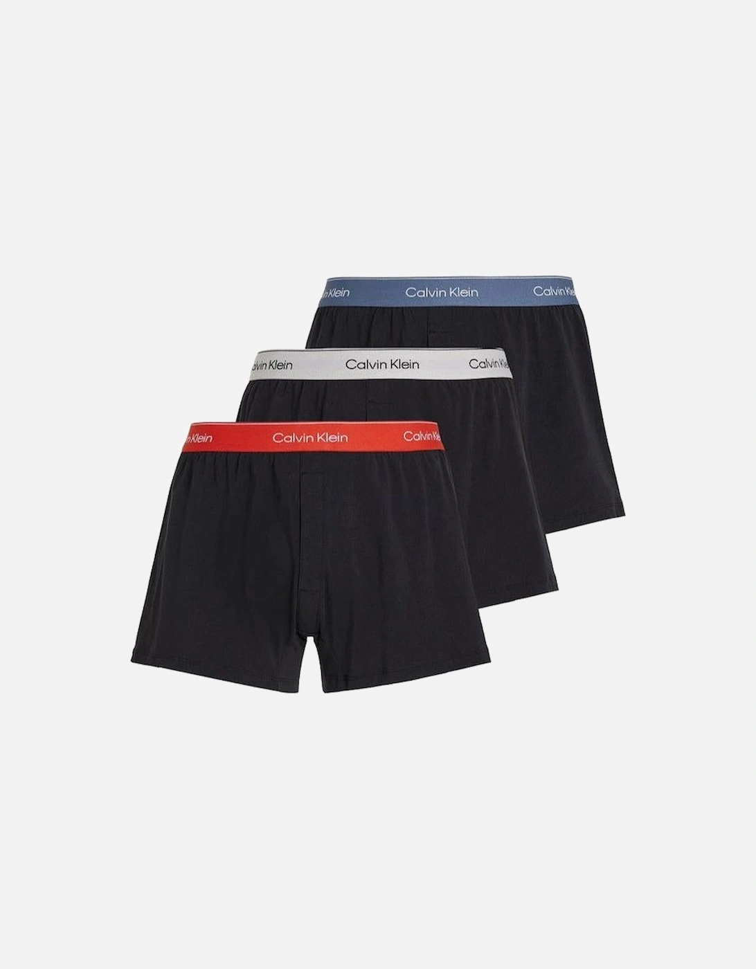 3-Pack Icon Cotton Stretch Slim Boxer Shorts, Black / Vintage Indigo / Micro Chip / Molten, 4 of 3