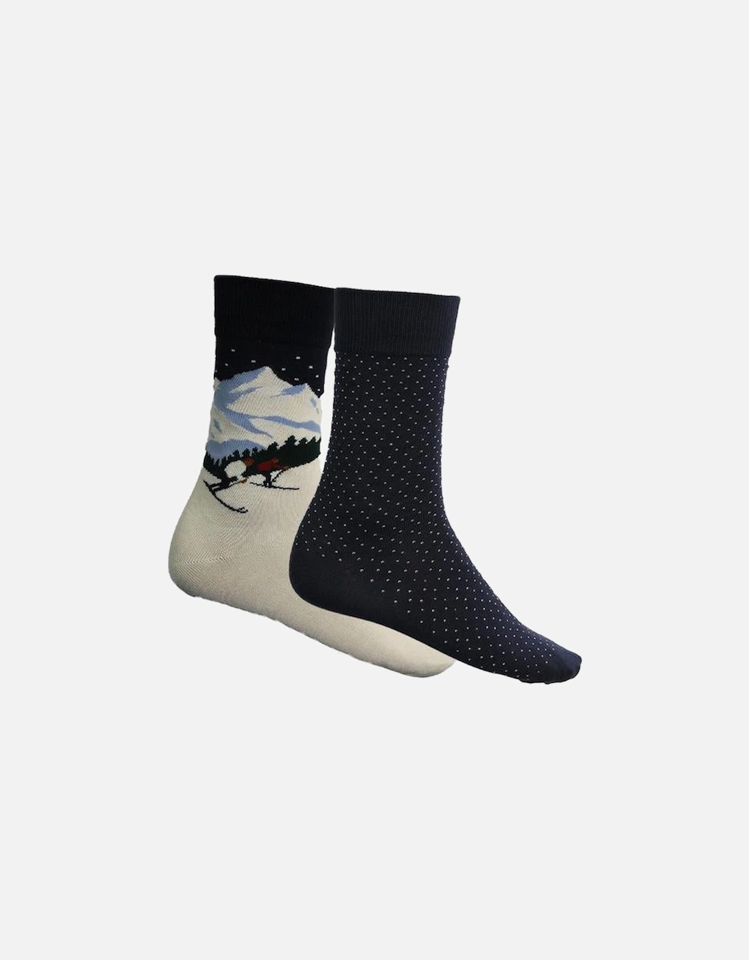 2-Pack Skiers Artwork Socks Gift Set, Evening Blue, 6 of 5