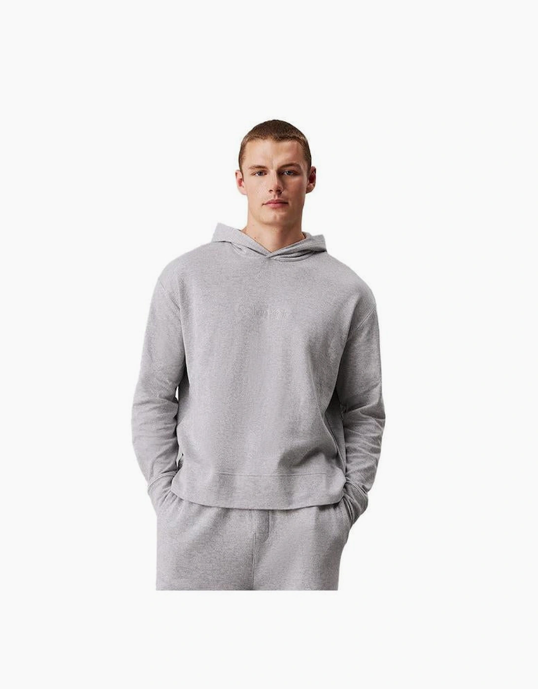 Calvin Klein Men's Grey Modern Terry Lounge Hoodie, Heather - : Medium