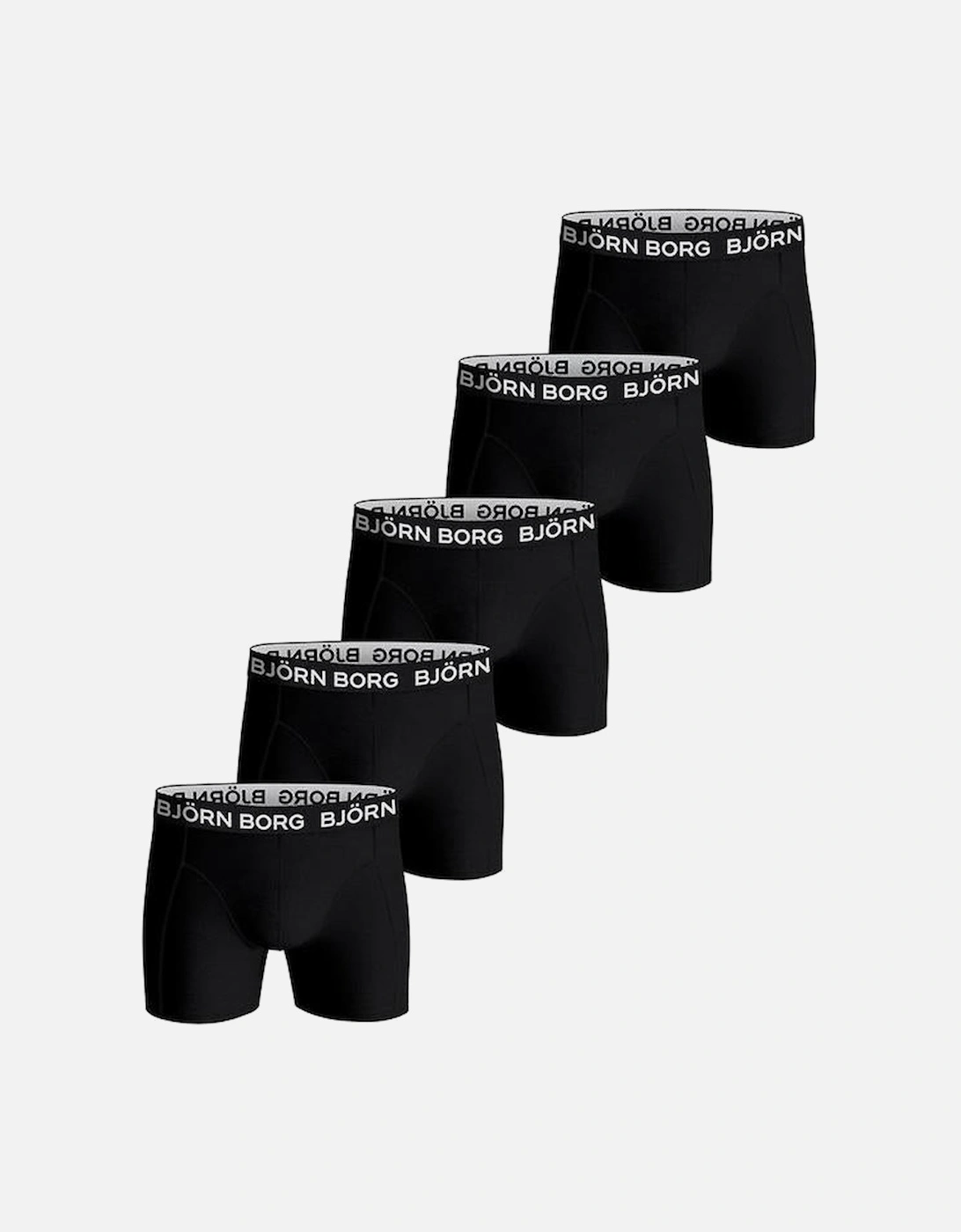 5-Pack Cotton Stretch Boxer Trunks, Black, 2 of 1