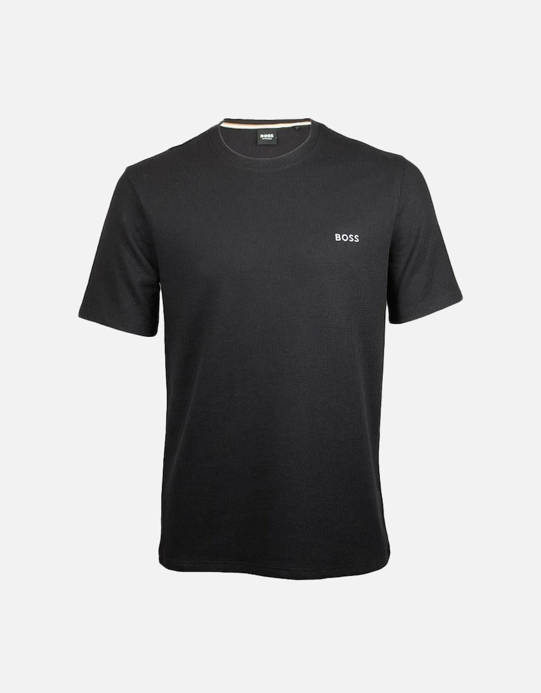 Waffle Piqué Cotton-Blend T-Shirt, Black, 3 of 2