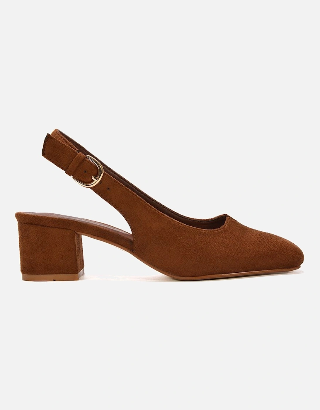'Elowen' Square Toe Low Mid Block Heel Slingback Court Shoes, 2 of 1