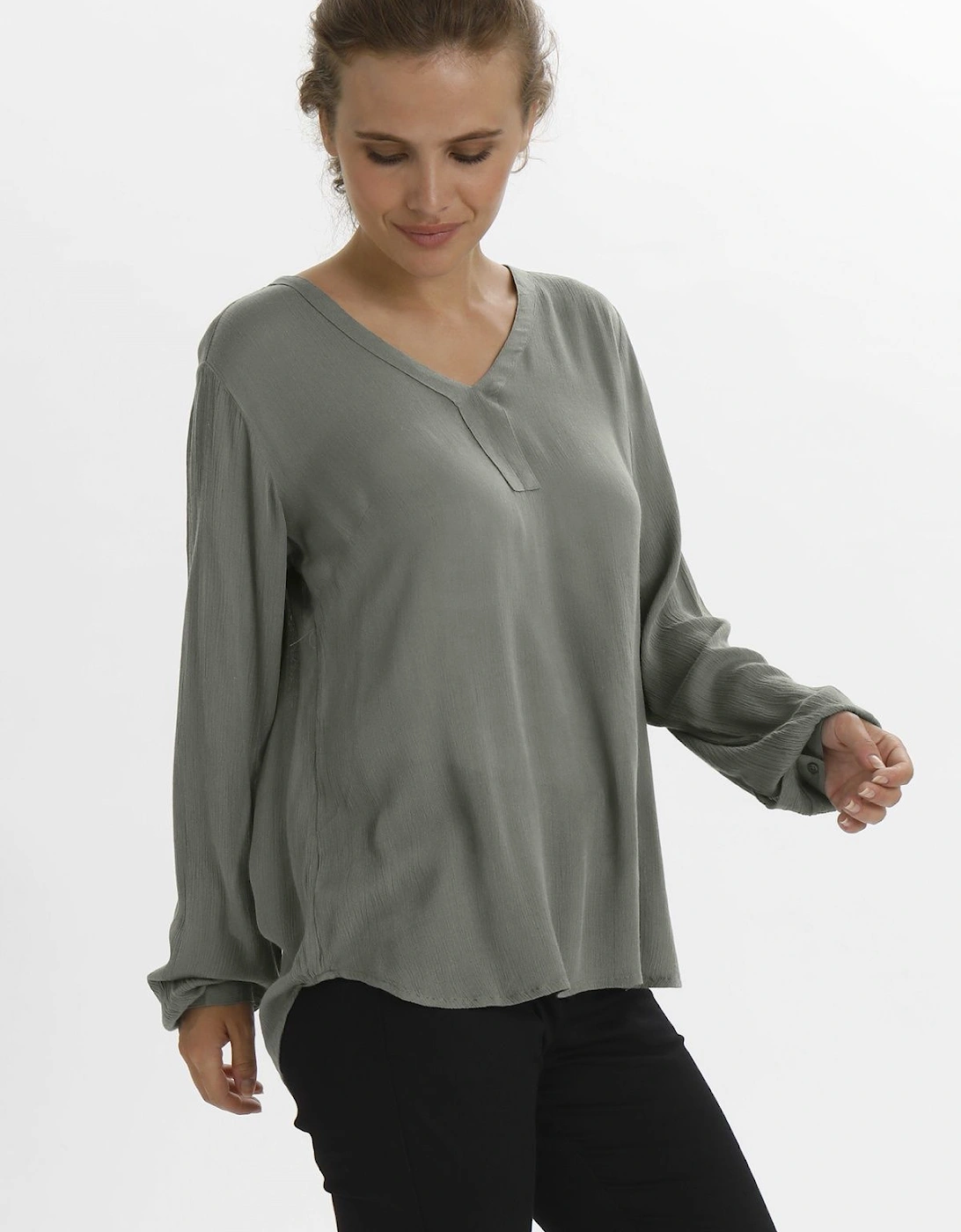 Amber V-Neck Long Sleeve Blouse, 2 of 1