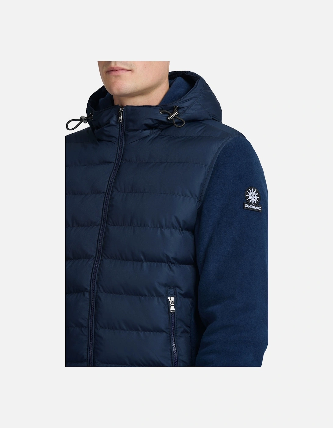 OUTLANDER POLAR FLEECE HOODED HYBRID JACKET NAVY