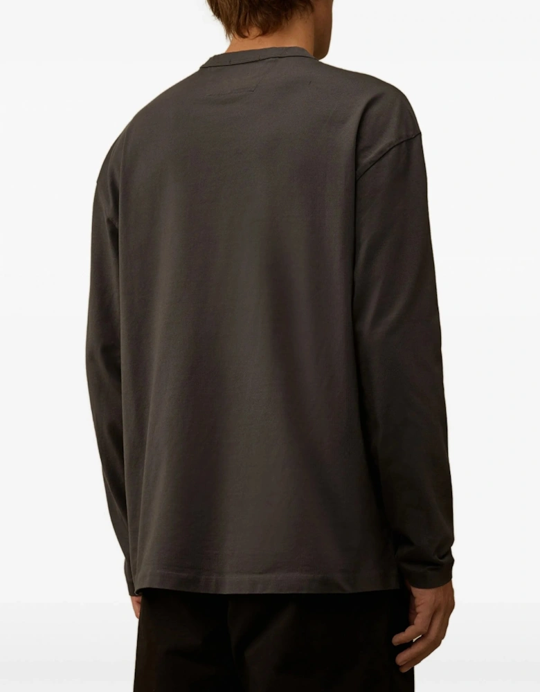 Mercerized Ls Pocket T-Shirt Grey