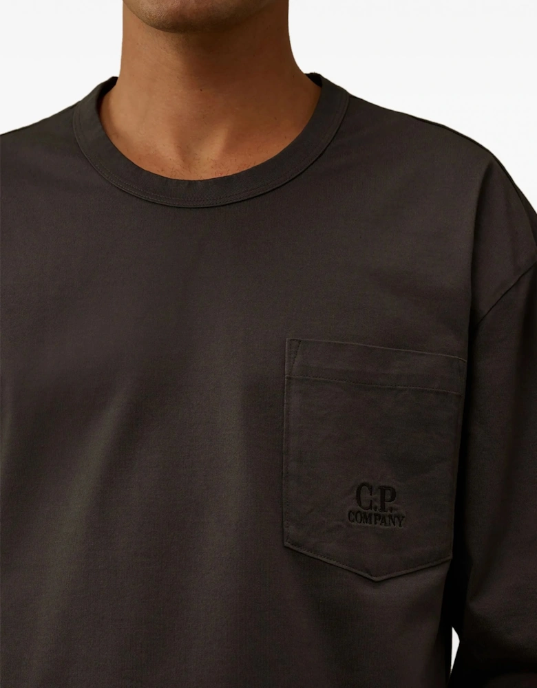 Mercerized Ls Pocket T-Shirt Grey