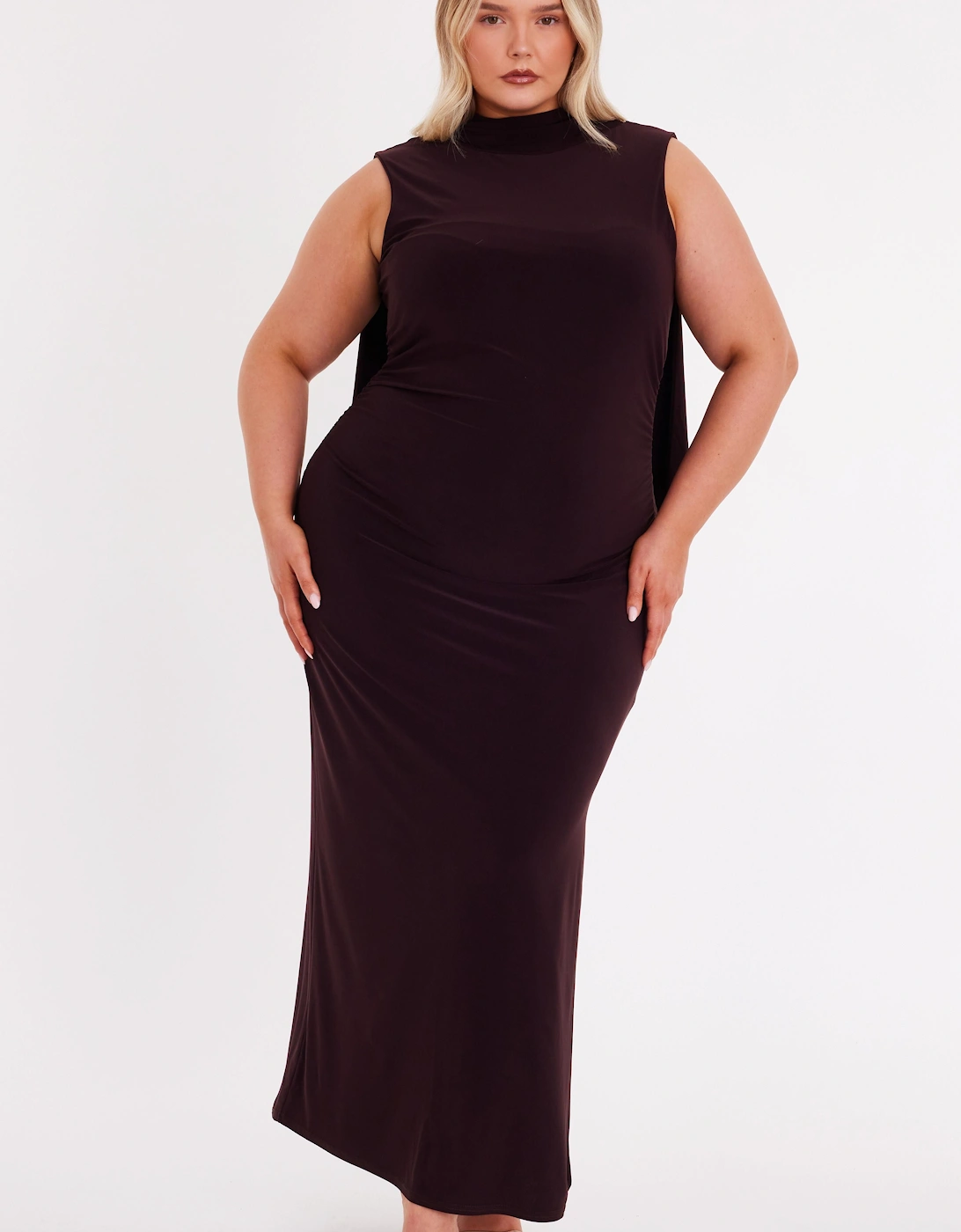 Brown Scarf Detail Midaxi Dress, 2 of 1