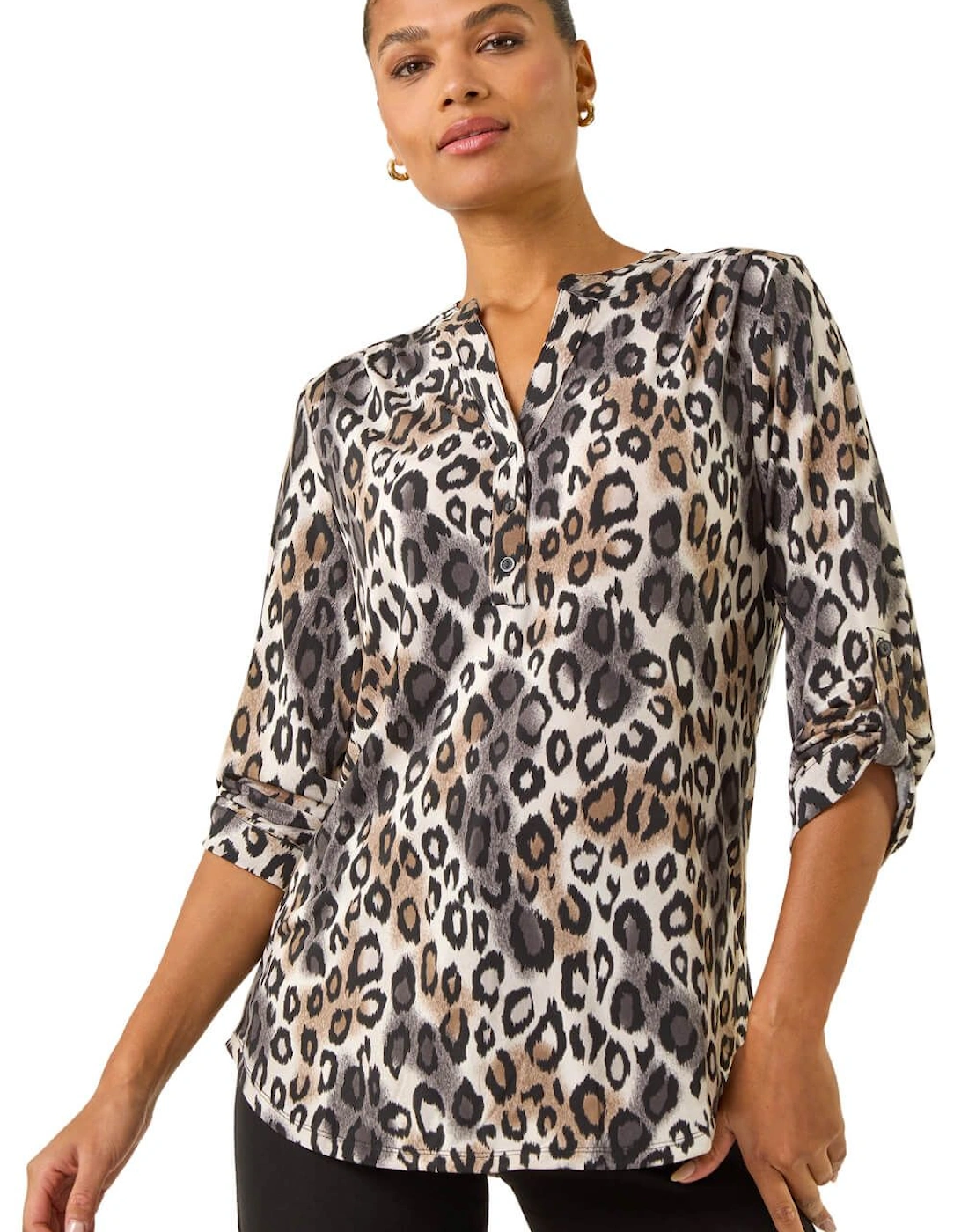 Animal Print Stretch Blouse, 2 of 1