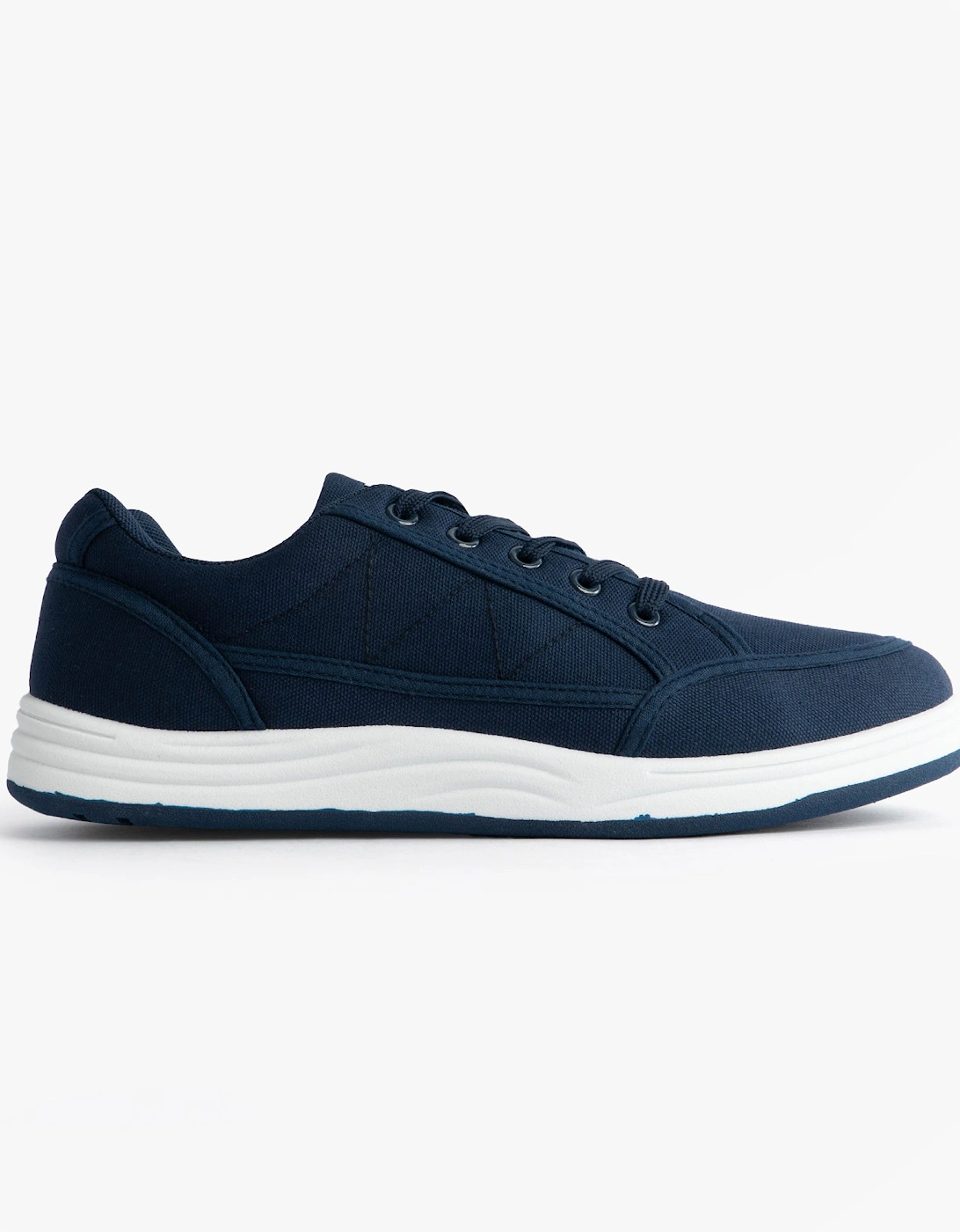 CHARLIE Mens Canvas 5 Eyelet Leisure Trainers Navy, 7 of 6