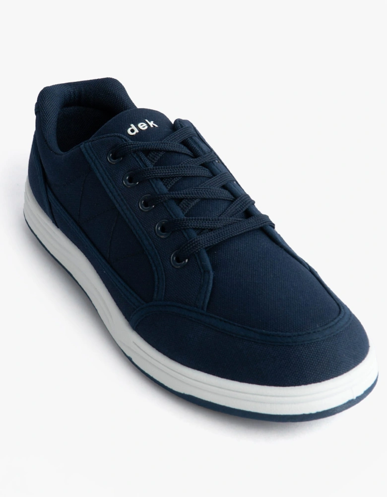 CHARLIE Mens Canvas 5 Eyelet Leisure Trainers Navy