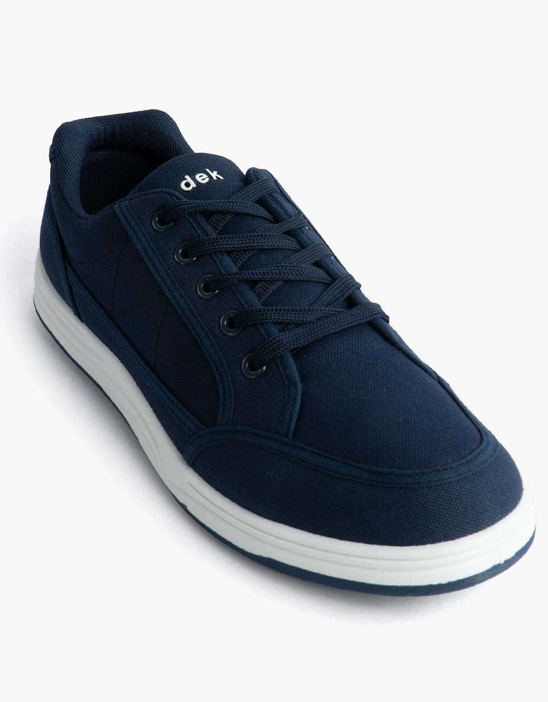 CHARLIE Mens Canvas 5 Eyelet Leisure Trainers Navy