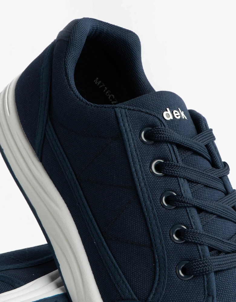 CHARLIE Mens Canvas 5 Eyelet Leisure Trainers Navy
