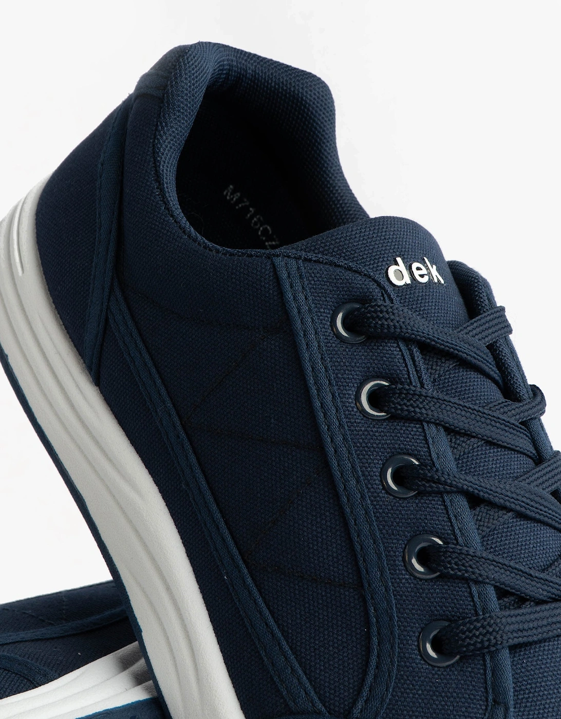 CHARLIE Mens Canvas 5 Eyelet Leisure Trainers Navy