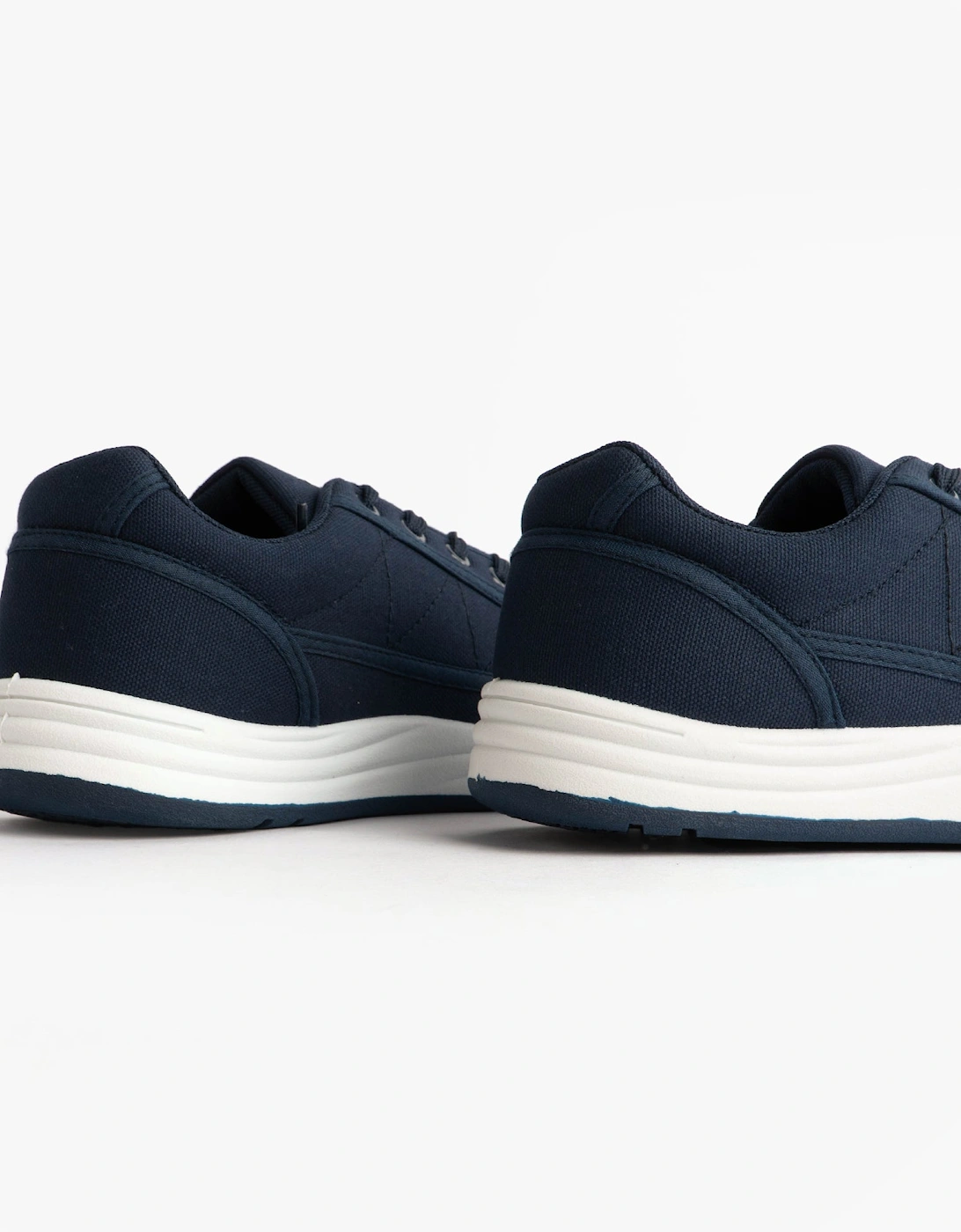 CHARLIE Mens Canvas 5 Eyelet Leisure Trainers Navy