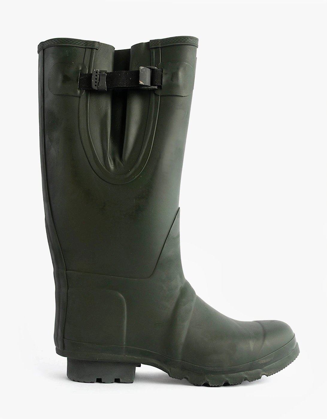 NEOPRENE Gusset Unisex Buckle Wellington Boots Olive Green, 7 of 6