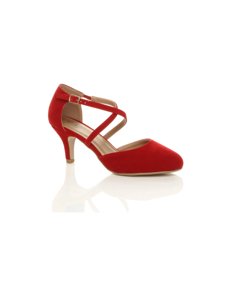 High  Heel Crossed Straps  2 Part Heels