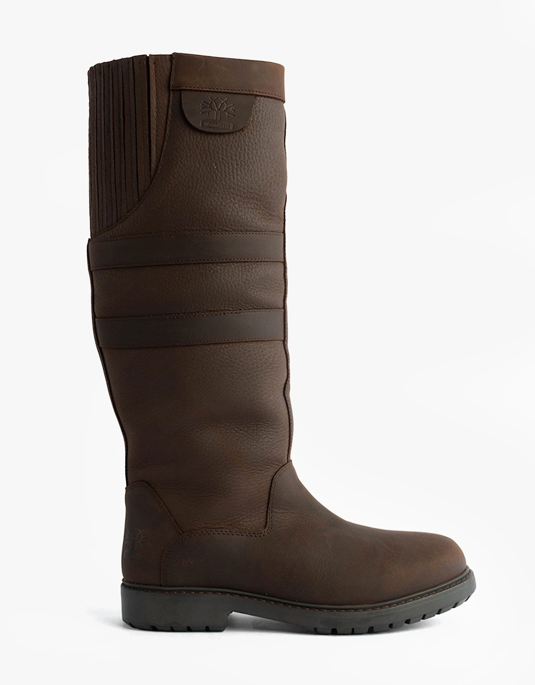 HAILEY Womens Leather Gusset Country Boots Dark Brown, 8 of 7