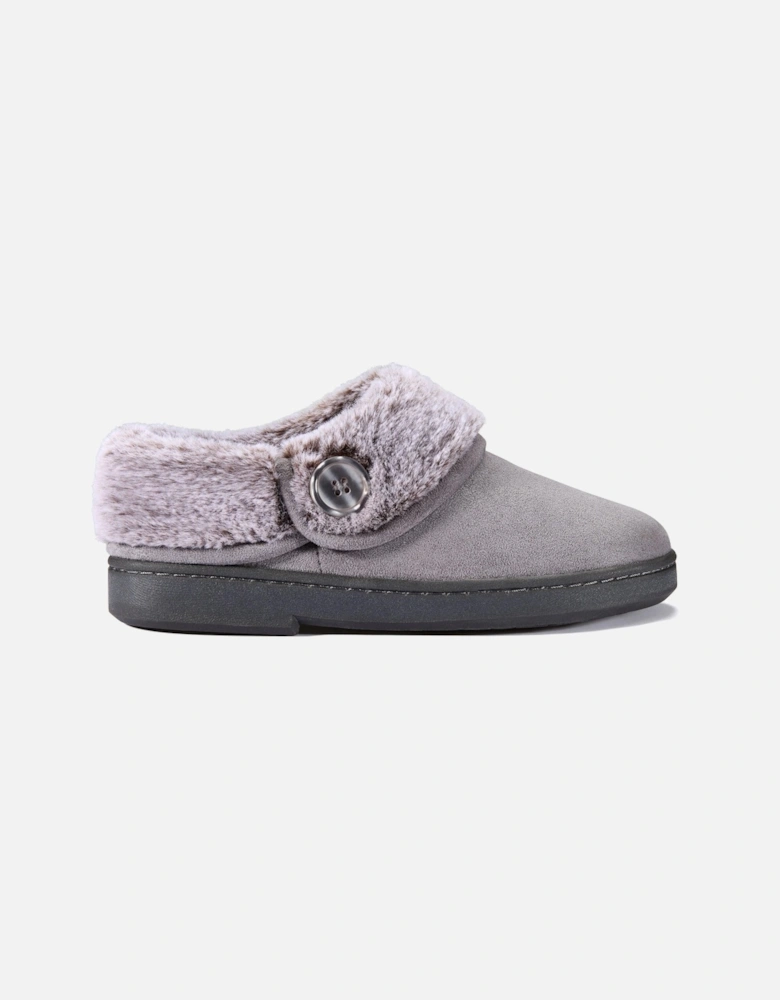 Evelyn Mule Grey Slippers,Slip Ons,Mules