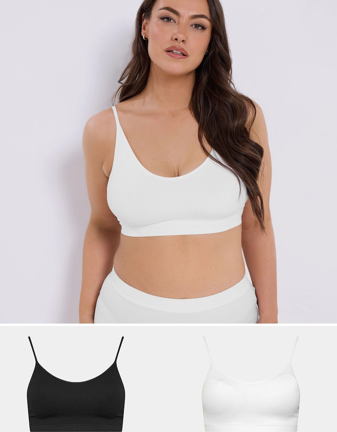 2 Pack Seamless Padded Bralettes, 2 of 1