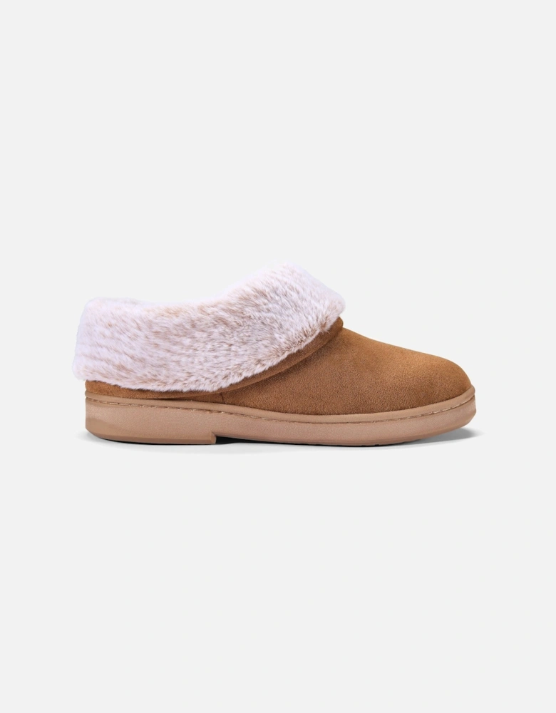 Evelyn Mule Tan Slippers,Slip Ons,Mules