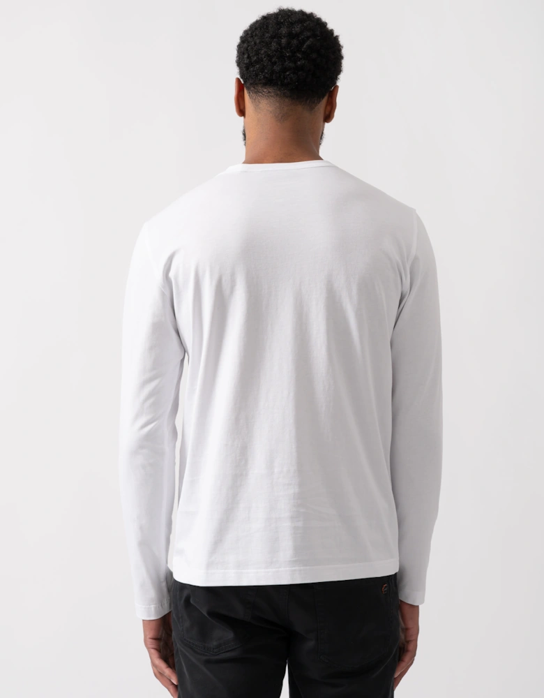 Long Sleeved Logo Patch T-Shirt - White
