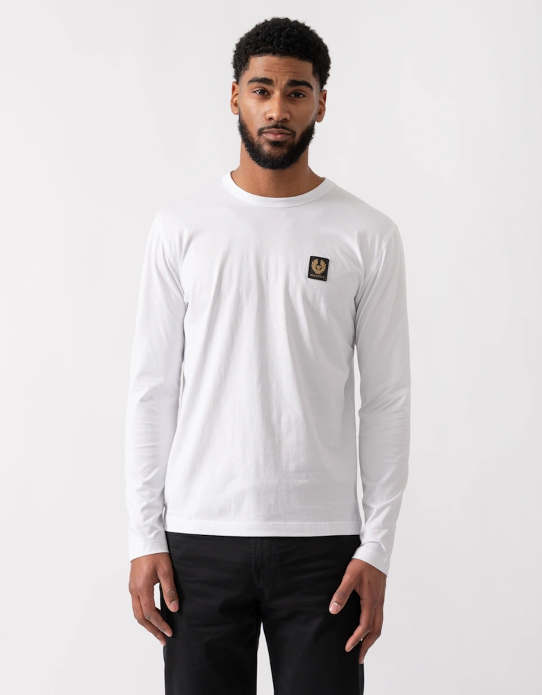 Long Sleeved Logo Patch T-Shirt - White