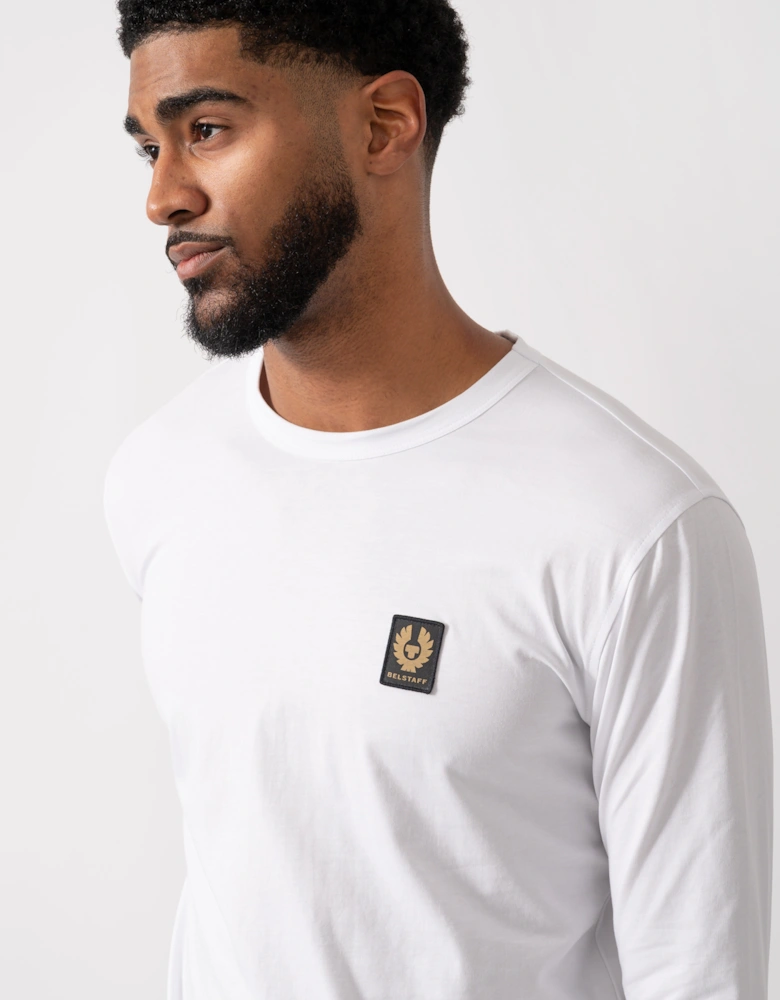 Long Sleeved Logo Patch T-Shirt - White