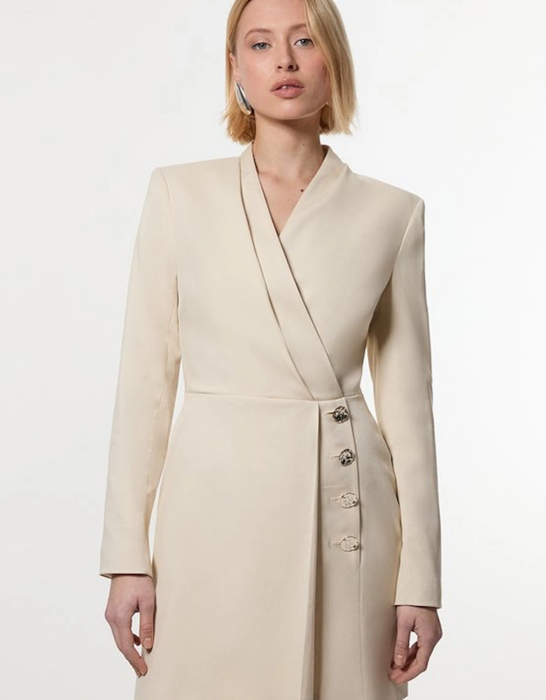 Soft Structured Tailored Wrap Blazer Dress