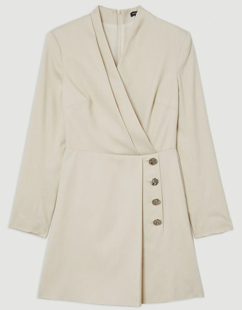 Soft Structured Tailored Wrap Blazer Dress