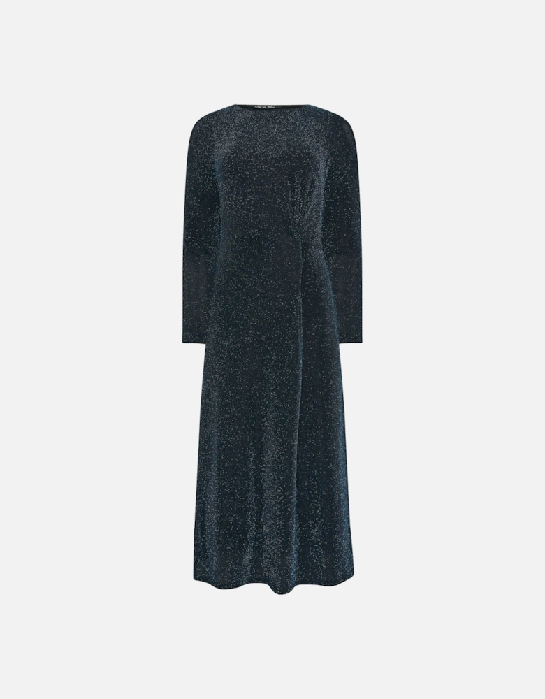 Metallic Twist Front Midi Dress