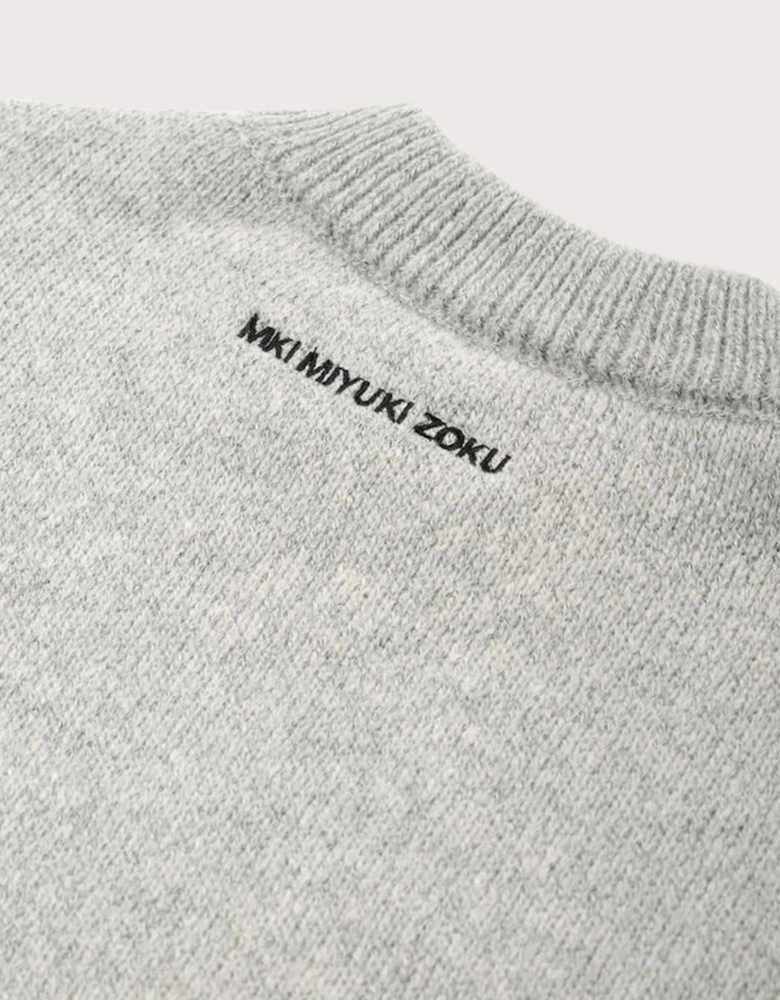 Oversized Fit Mohair Blend Knit Crew Jumper