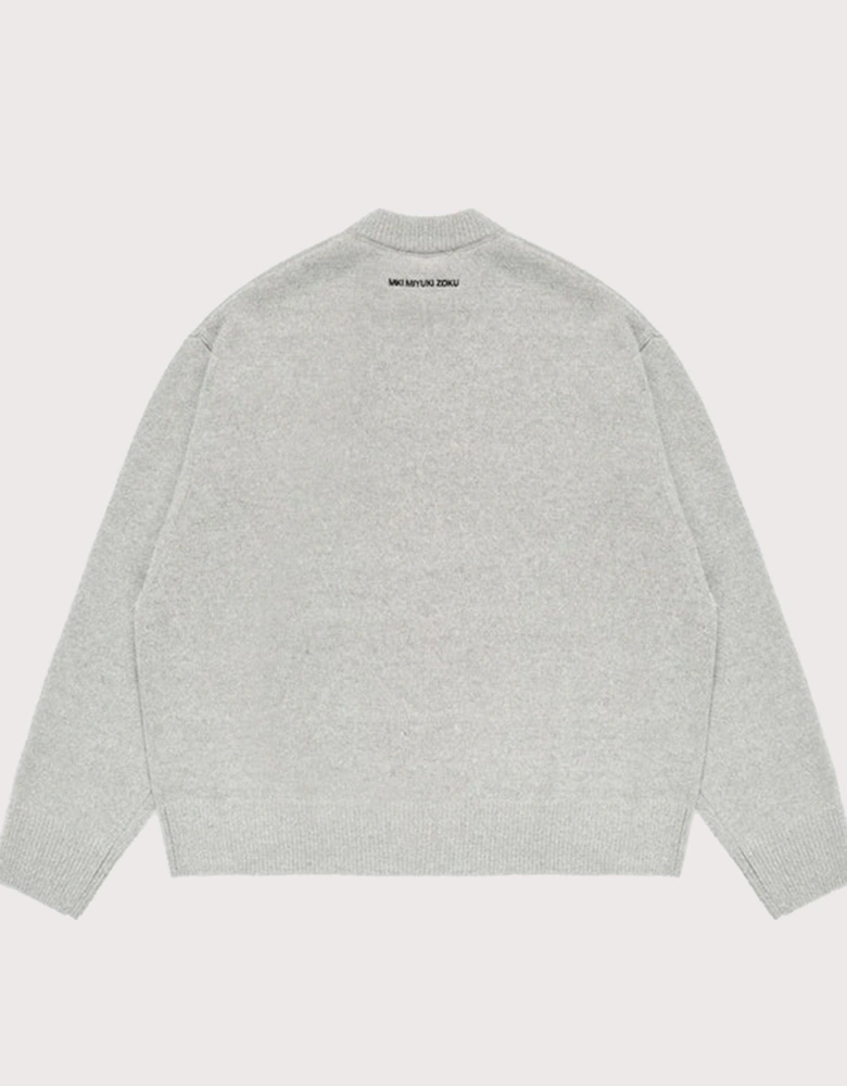 Oversized Fit Mohair Blend Knit Crew Jumper