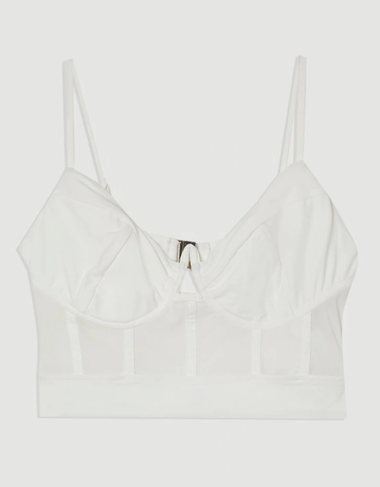 Panelled Mesh Cup Detail Bikini Top