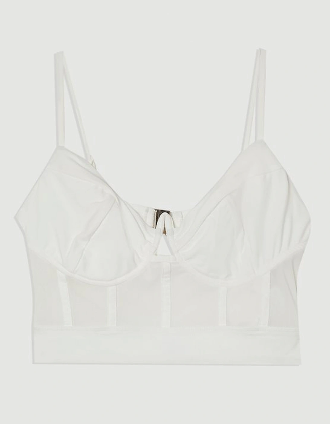 Panelled Mesh Cup Detail Bikini Top