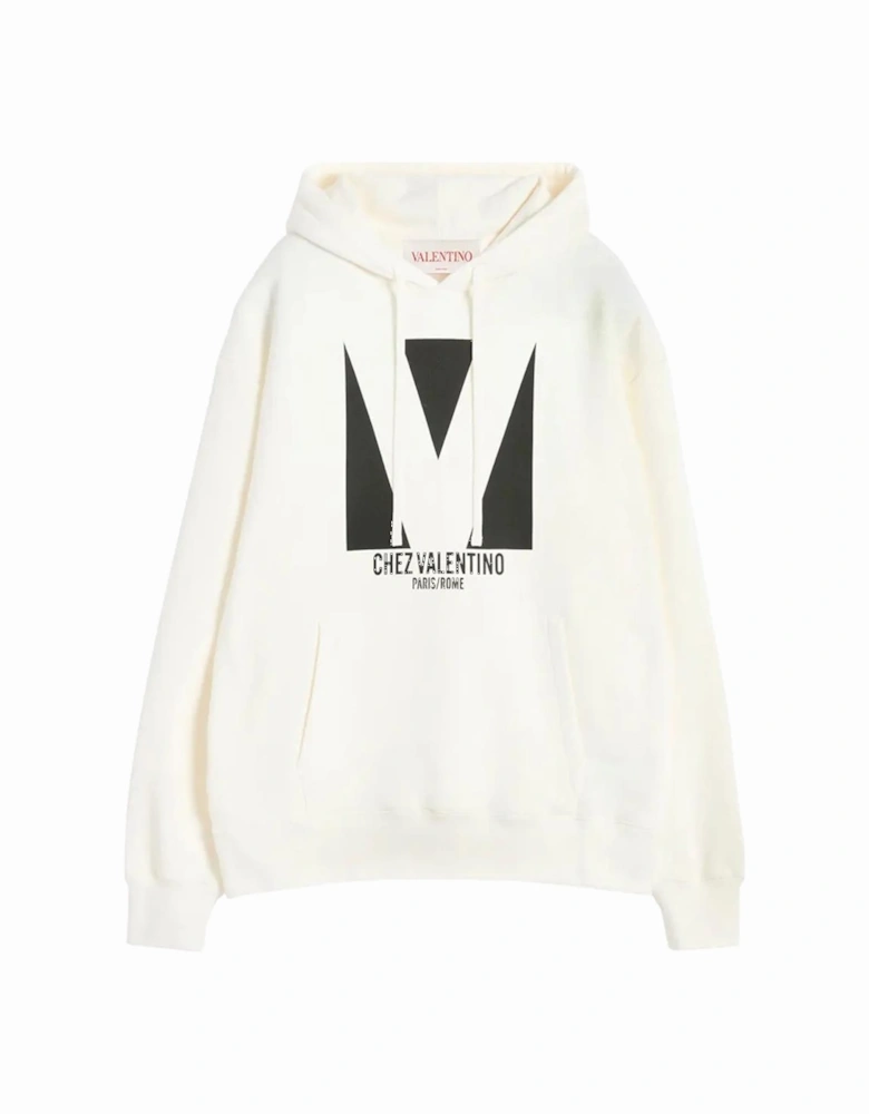 Chez Print Hoodie in White