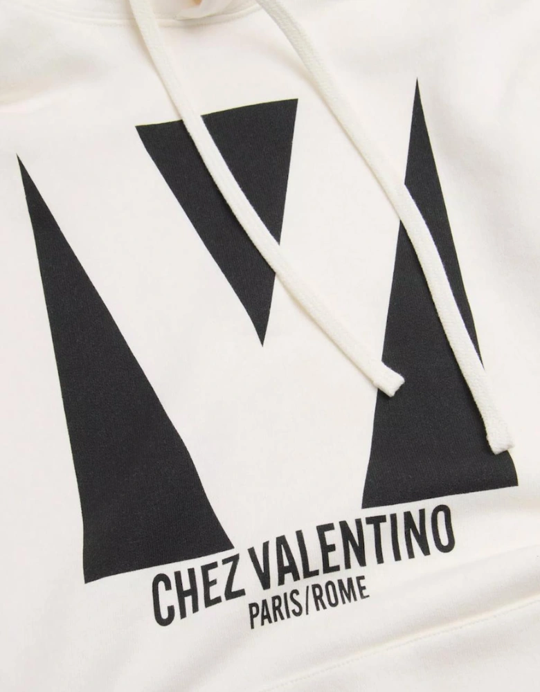 Chez Print Hoodie in White