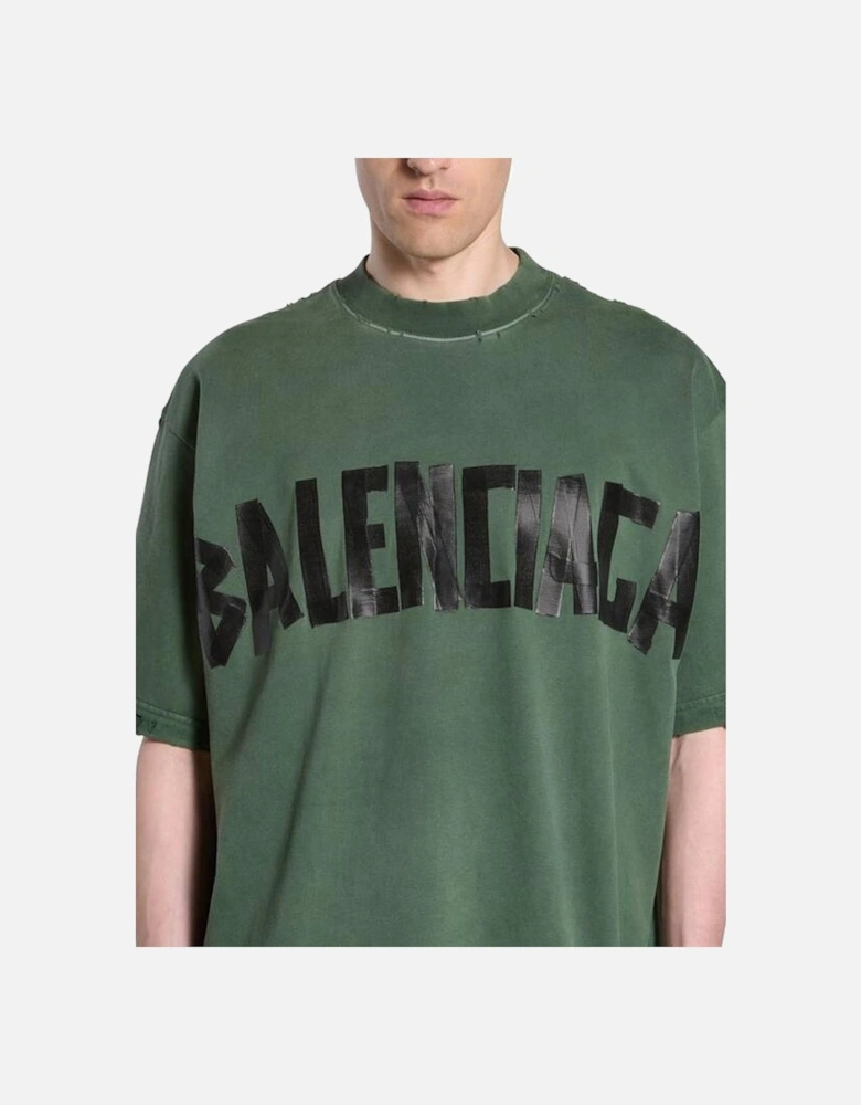 Taped Logo T-Shirt in Green