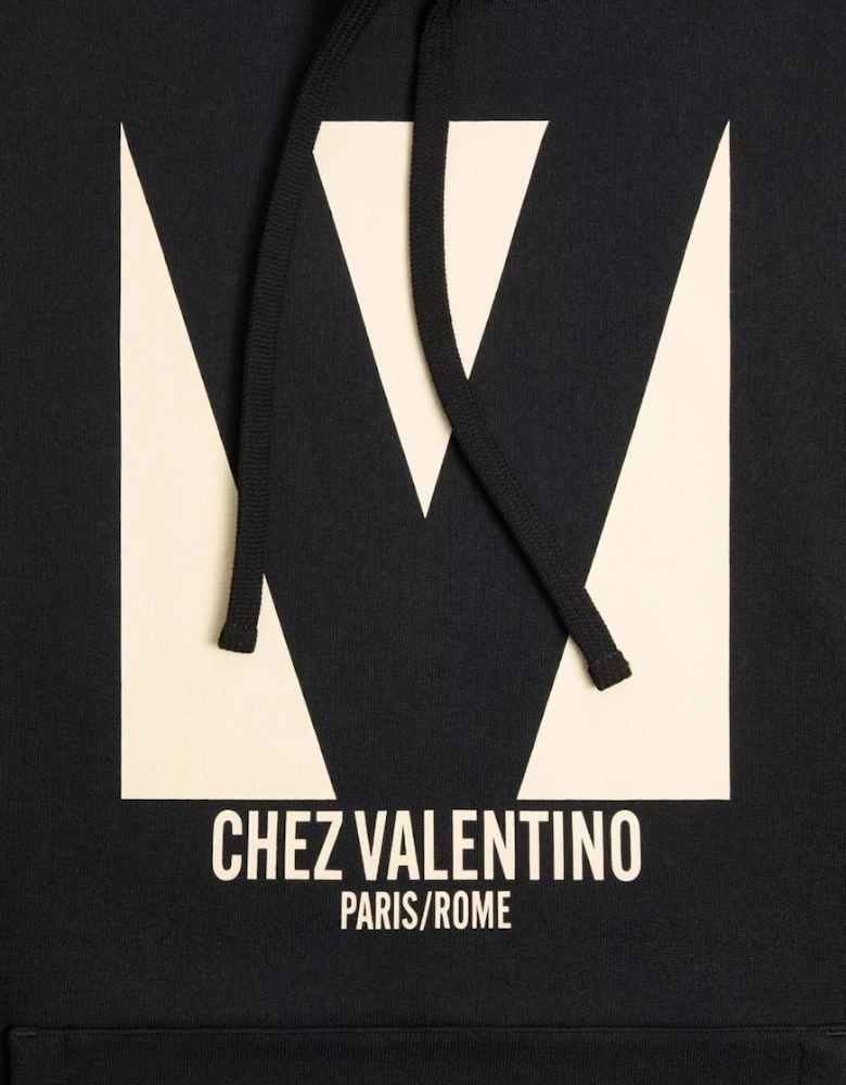 Chez Print Hoodie in Black