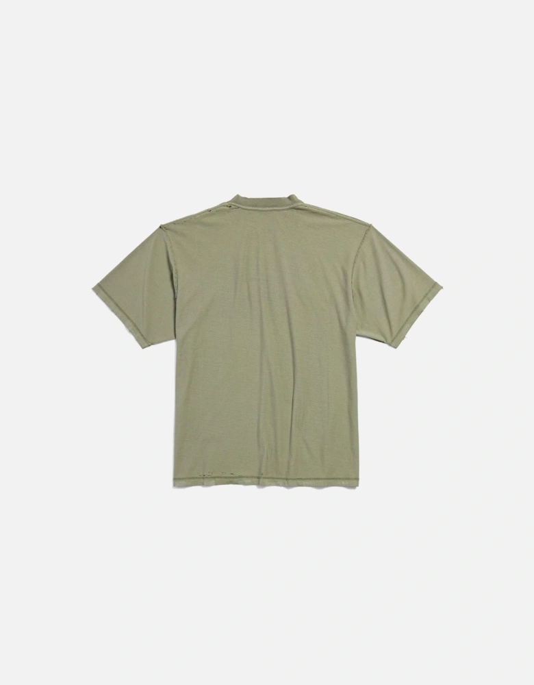 Inside Out Medium Fit T-Shirt in Army Green